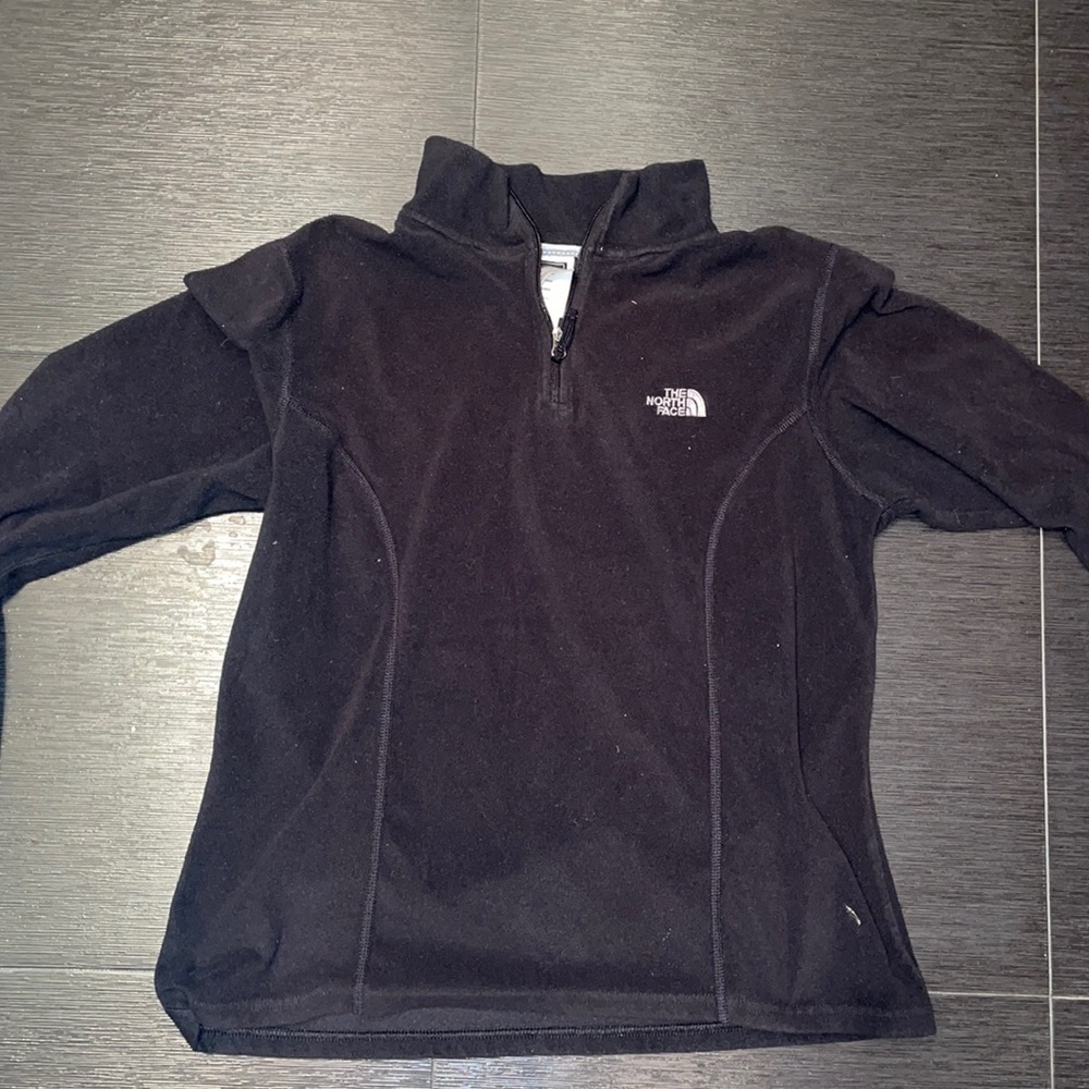 black north face quarter zip jacket youth large